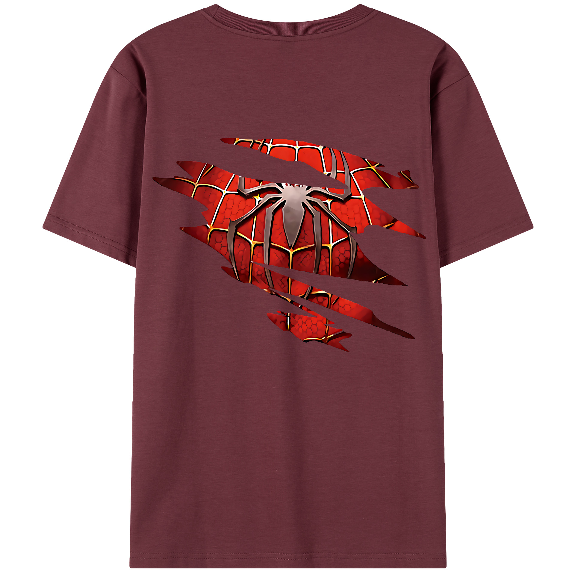 （画像用） Spider Man スパイダーマン 綿100％半袖Tシャツ（背面プリント）